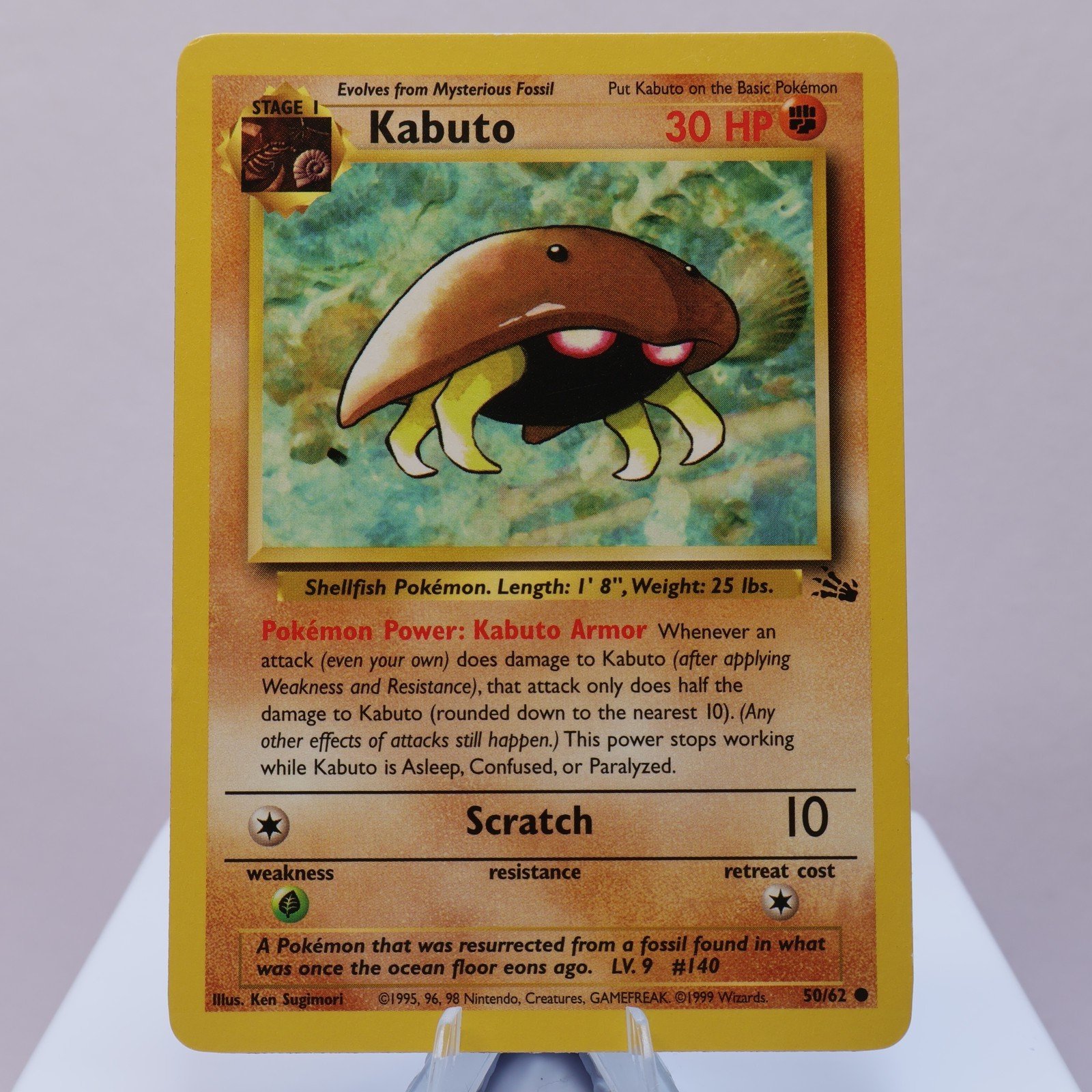 Pokemon TCG Kabuto 5062 Fossil Common WOTC 1999 EXC 167974816659 2