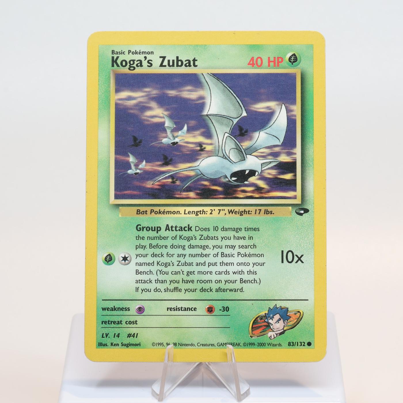 Pokemon TCG Kogas Zubat 83132 Gym Challenge Common WOTC EXCCrease 168232466169 2