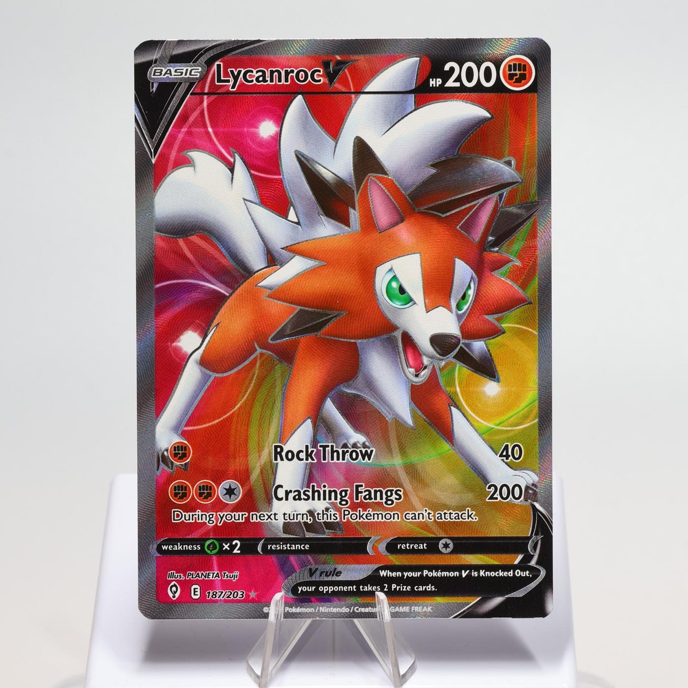 Pokemon TCG Lycanroc V 187203 Evolving Skies Full Art NM 168287250409 2