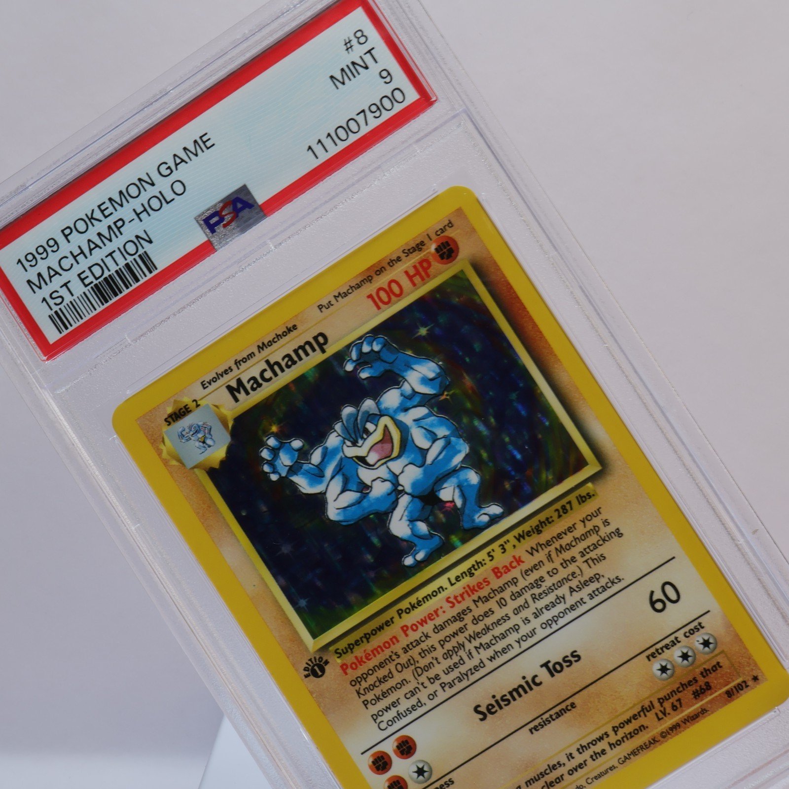 Pokemon TCG – Machamp 8/102 Base Set Holo Rare  – PSA 9 MINT