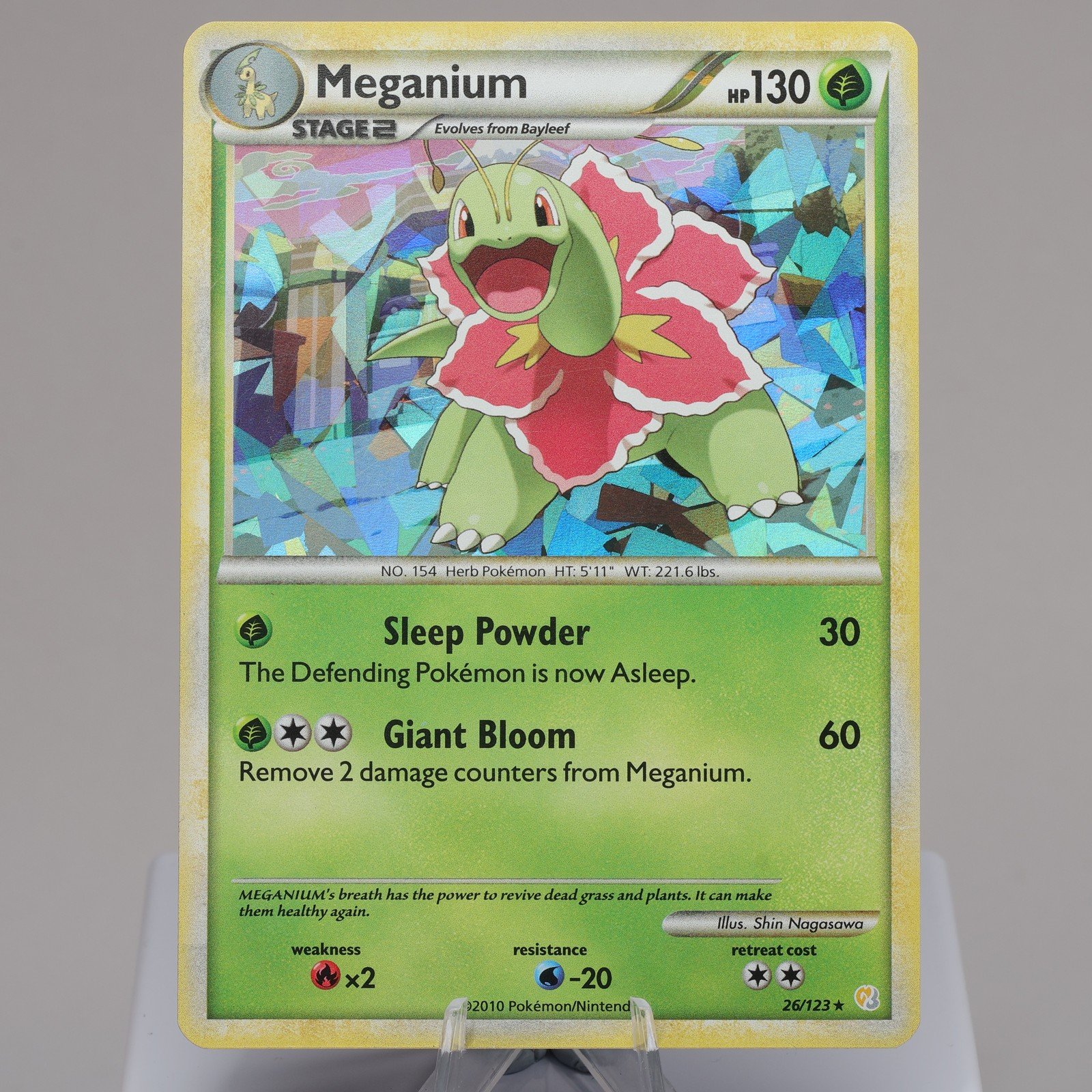 Pokemon TCG Meganium 26123 HeartGold SoulSilver Rare EXC Indent 167965977939 2