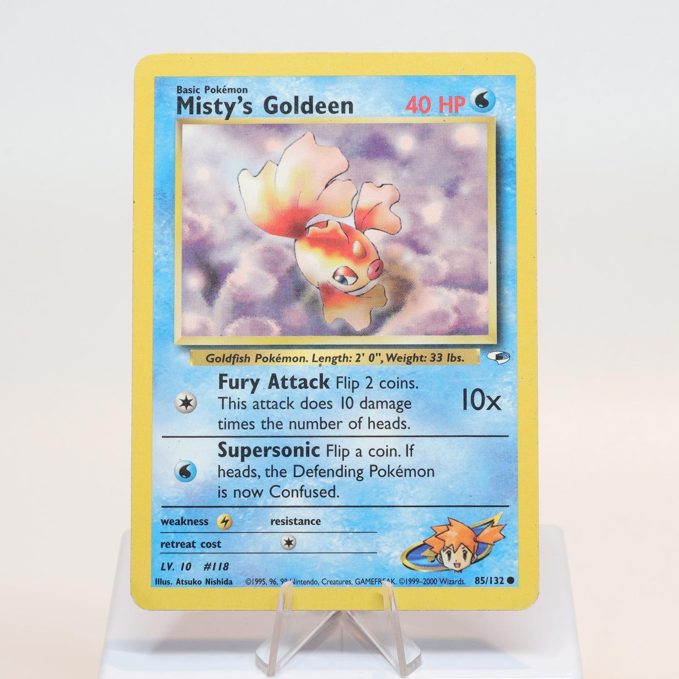 Pokemon TCG Mistys Goldeen 85132 Gym Heroes Common WOTC MPCrease 168232466129 2