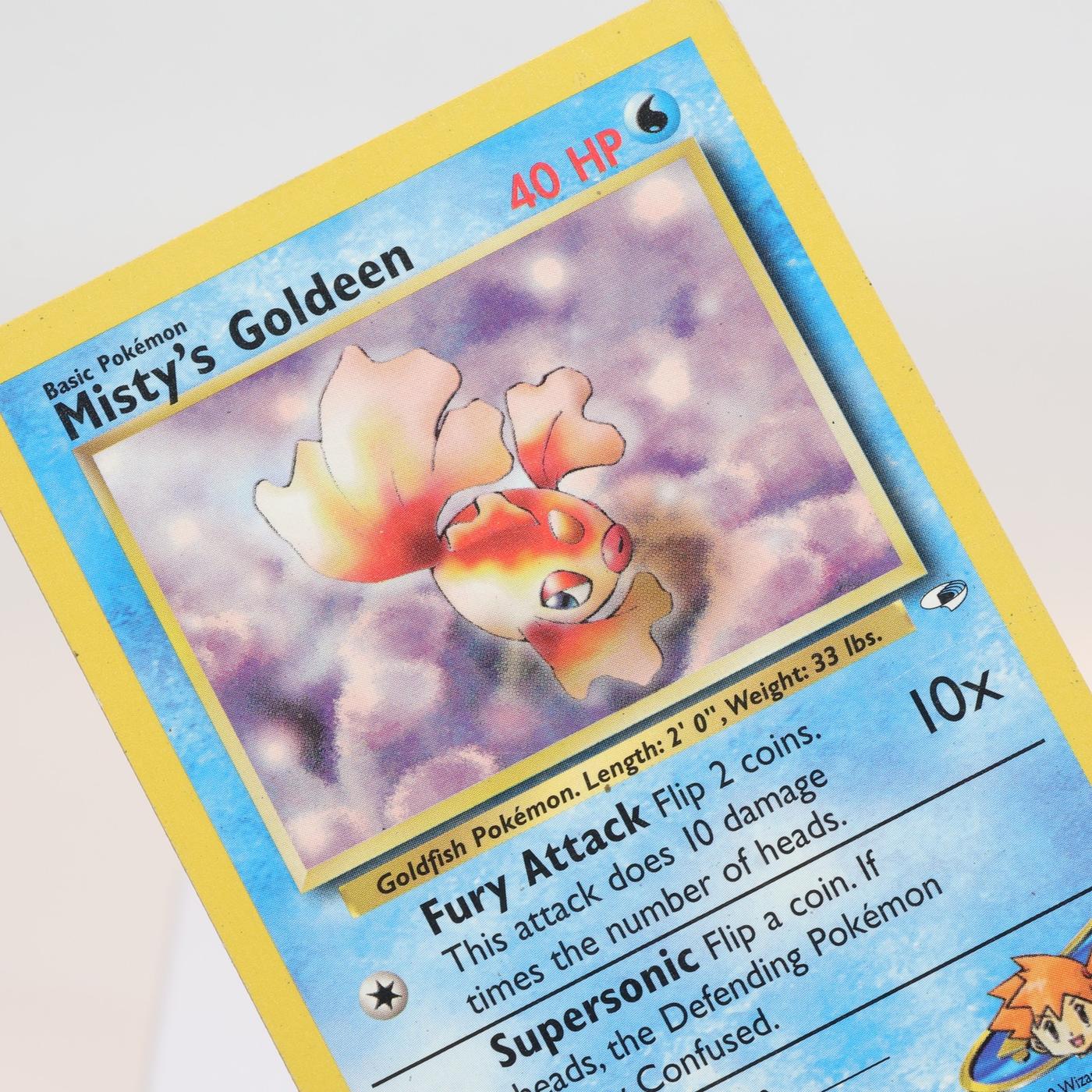 Pokemon TCG Mistys Goldeen 85132 Gym Heroes Common WOTC MPCrease 168232466129