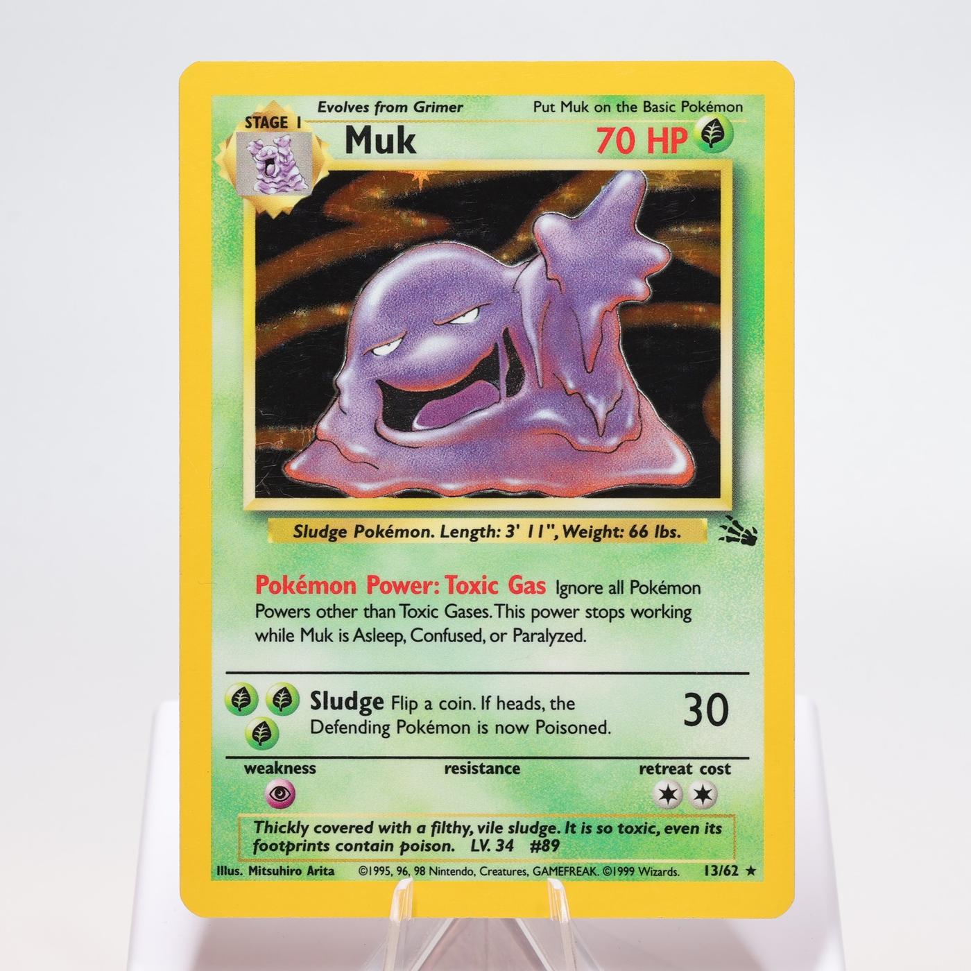 Pokemon TCG Muk 1362 Fossil Holo Rare WOTC EXC 168325203379 2
