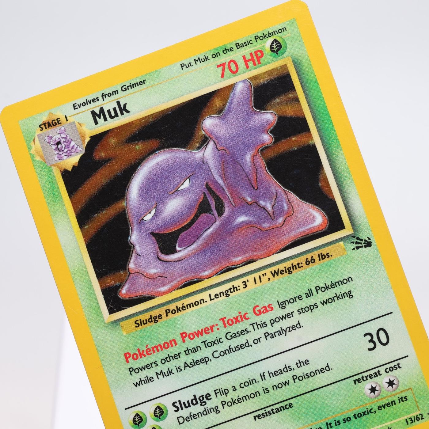 Pokemon TCG – Muk 13/62 Fossil Holo Rare  WOTC – EXC