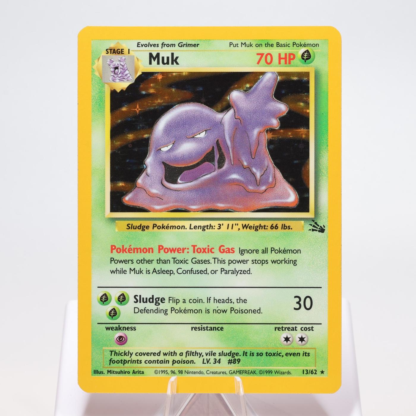 Pokemon TCG Muk 1362 Fossil Holo Rare WOTC NM 168327252479 2