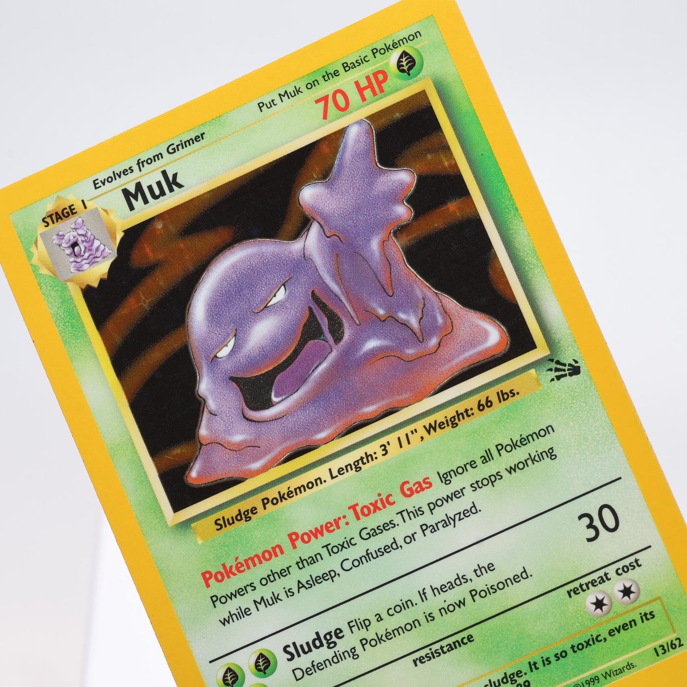 Pokemon TCG – Muk 13/62 Fossil Holo Rare  WOTC – NM