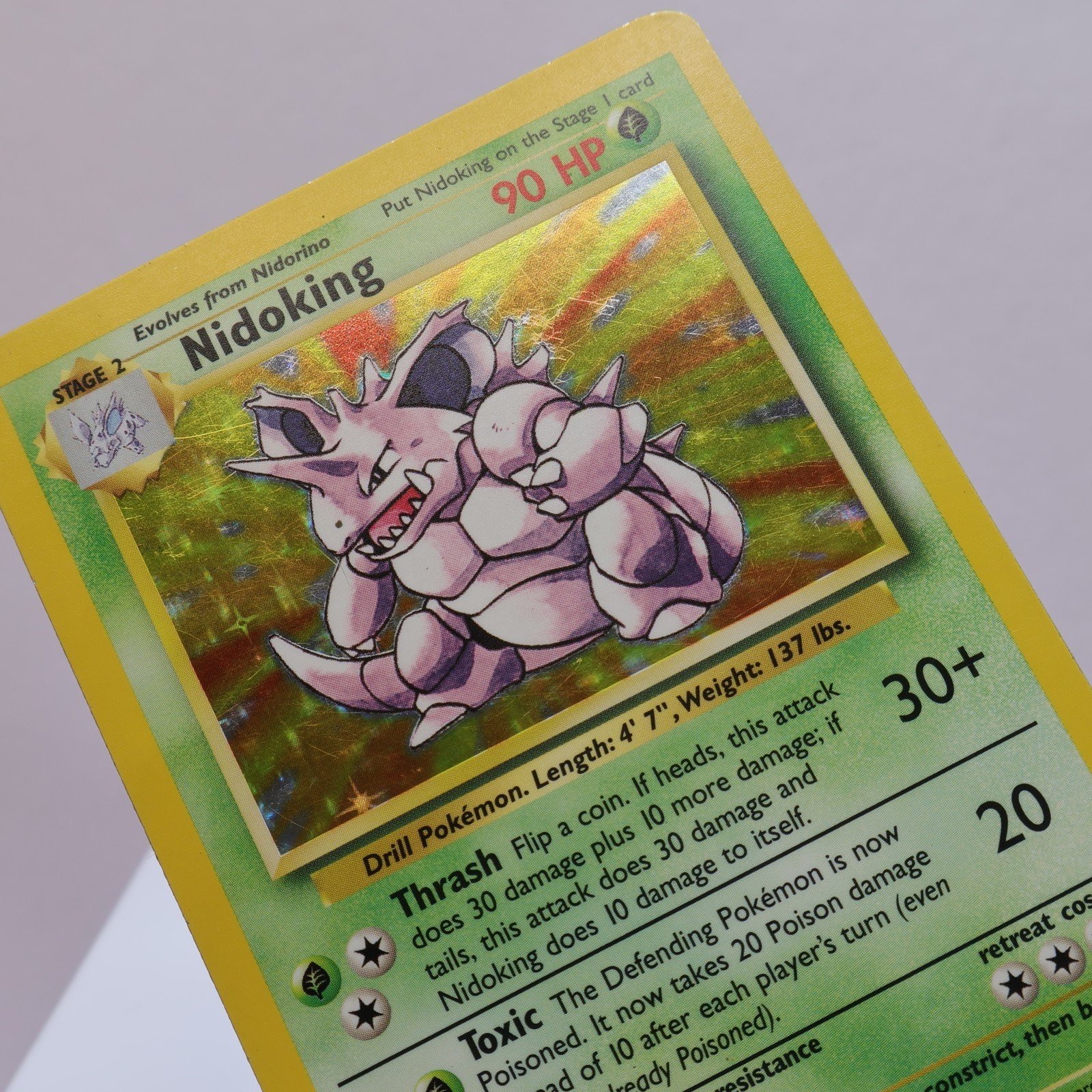 Pokemon TCG Nidoking 11102 Base Set Holo Rare WOTC 1999 PL Crease 167830364449
