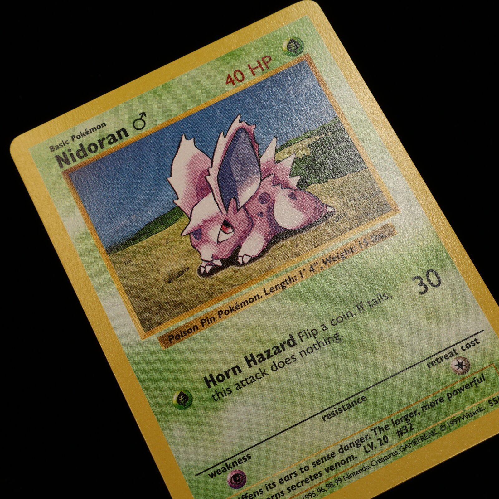 Pokemon TCG – Nidoran M 55/102 Base Set Common Shadowless WOTC 1999 – NM