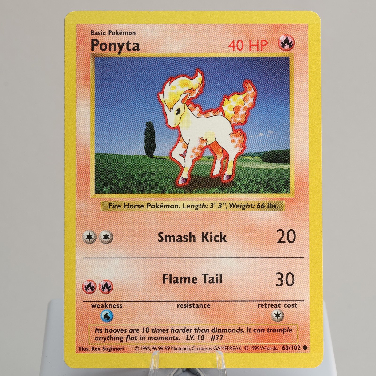 Pokemon TCG Ponyta 60102 Base Set Common Shadowless WOTC 1999 EXCNM 168006227409 2