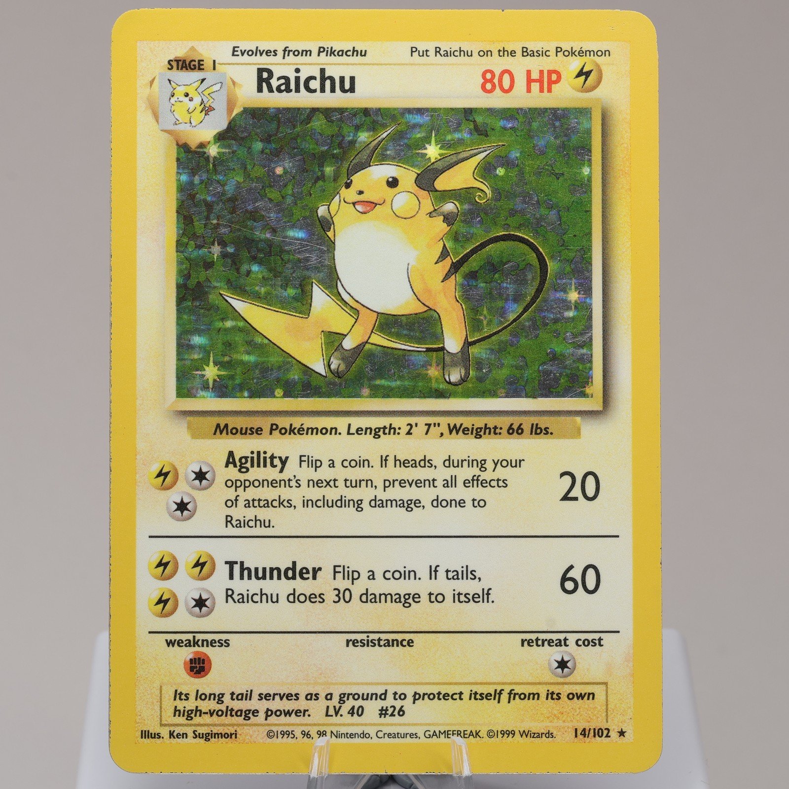 Pokemon TCG Raichu 14102 Base Set Holo Rare WOTC 1999 MP 167950659089 2