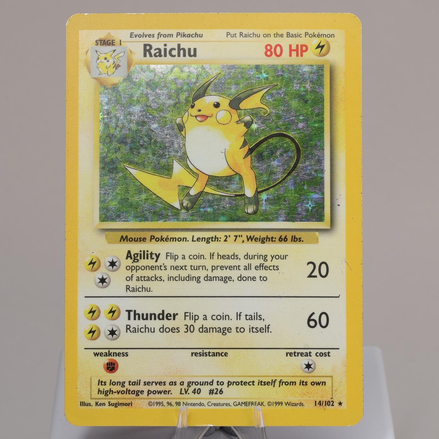 Pokemon TCG Raichu 14102 Base Set Holo Rare WOTC 1999 PL 167974214059 2