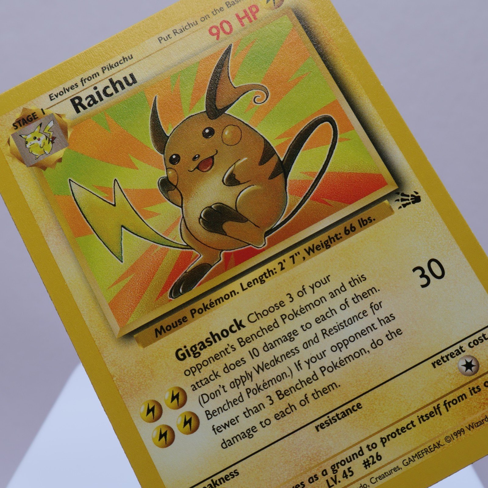 Pokemon TCG Raichu 2962 Fossil Rare WOTC 1999 EXCNM 167755943889