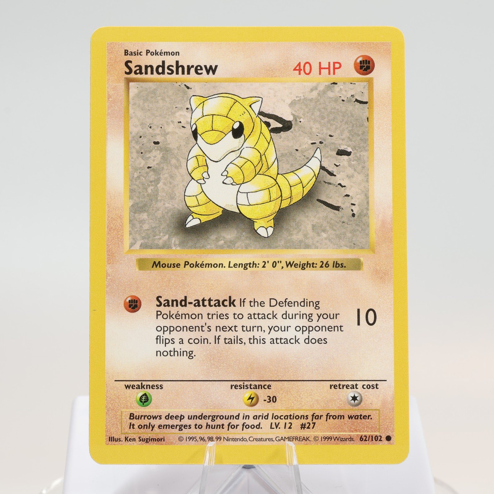 Pokemon TCG Sandshrew 62102 Base Set Common Shadowless WOTC 1999 NM 168144948289 2