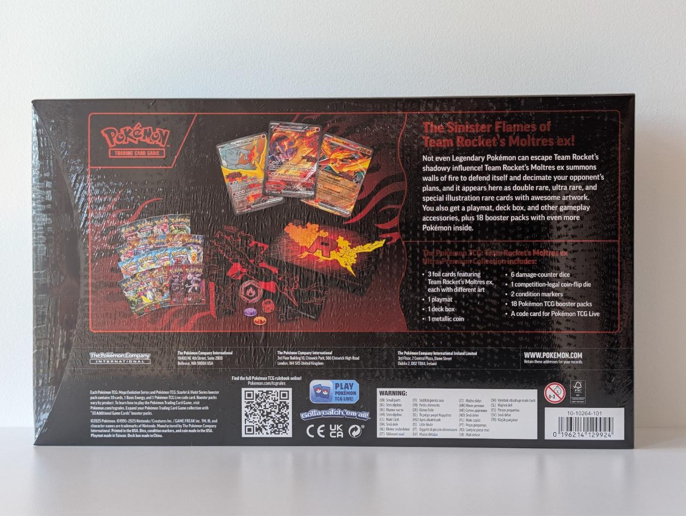Pokemon TCG Team Rockets Moltres Ex Ultra Premium Collection Box UPC SEALED 168351596339 2