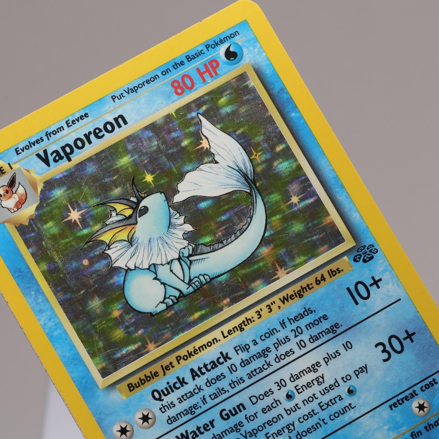 Pokemon TCG Vaporeon 1264 Jungle Holo Rare WOTC 1999 MP Crease 167974214039