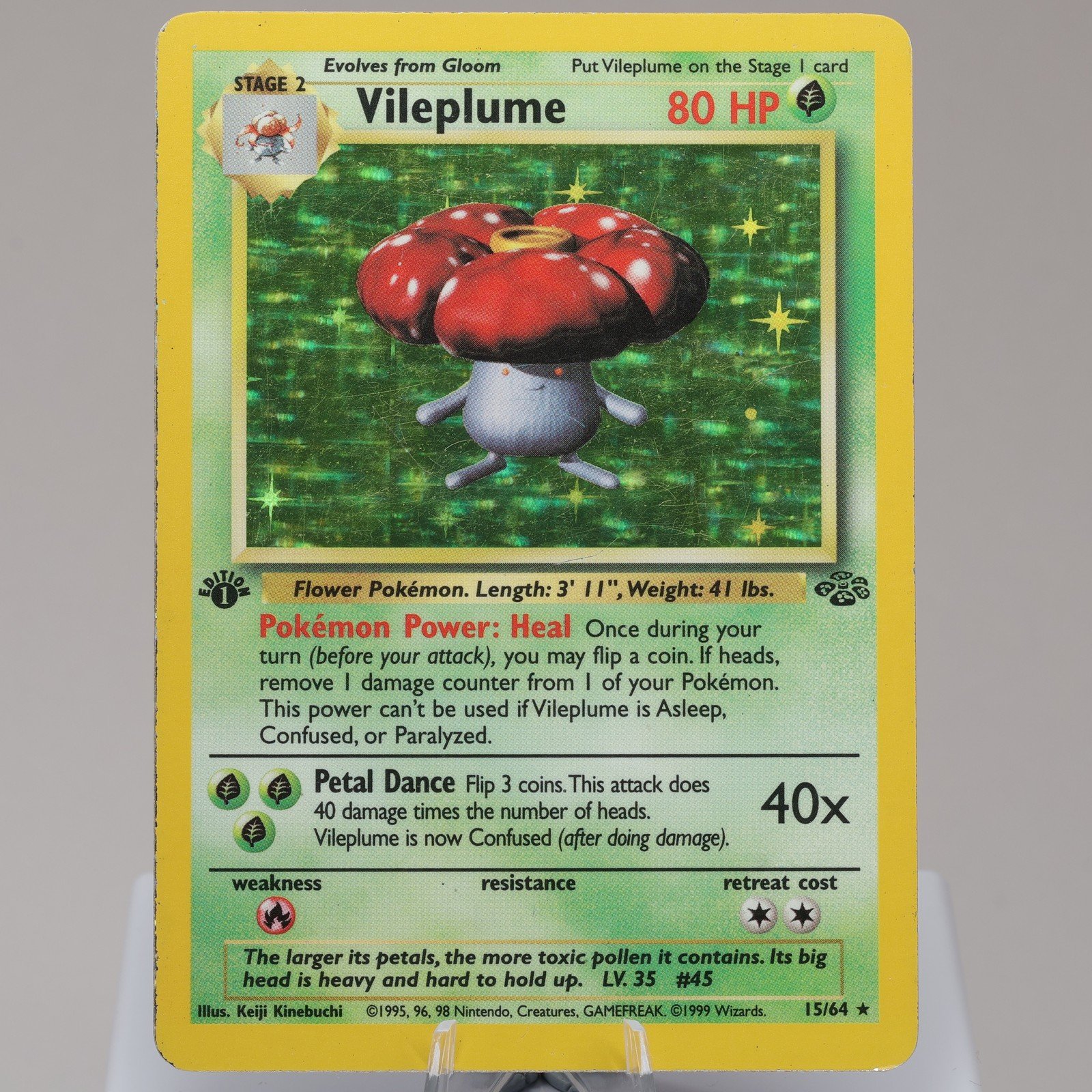 Pokemon TCG Vileplume 1564 Jungle Holo Rare 1st Edition WOTC 1999 PL 167950659109 2