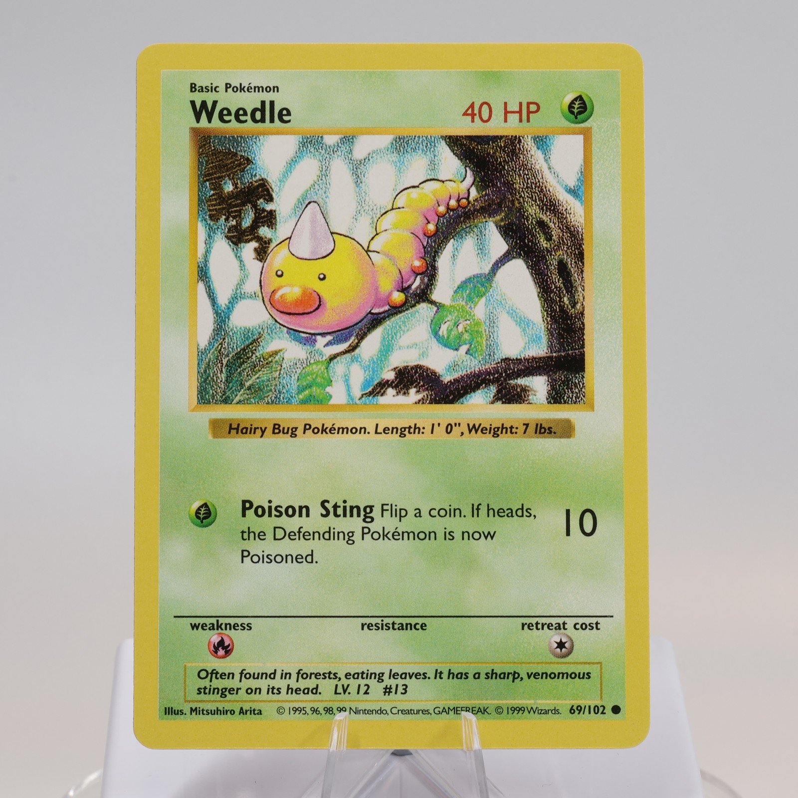 Pokemon TCG Weedle 69102 Base Set Common Shadowless WOTC 1999 EXCNM 168144948179 2