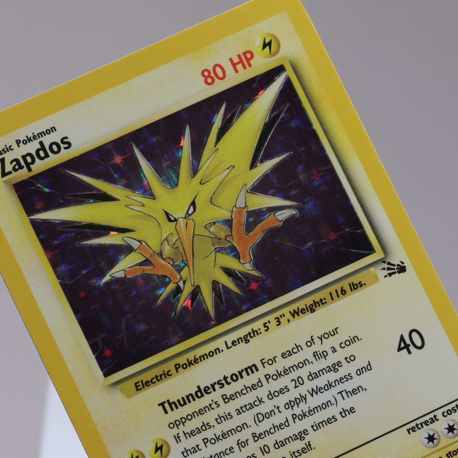 Pokemon TCG Zapdos 1562 Fossil Holo Rare WOTC 1999 EXCNM 167950659119
