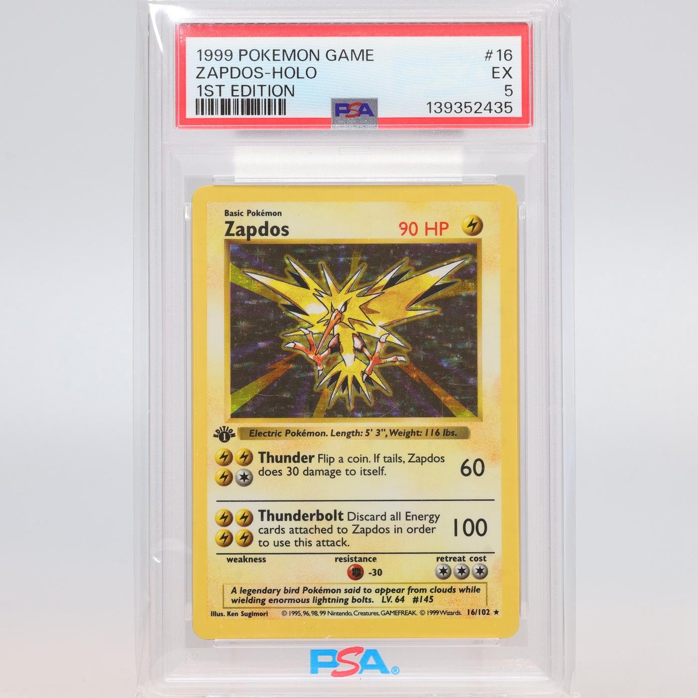 Pokemon TCG Zapdos 16102 Base Set Holo Rare 1st Edition PSA 5 EX 168407689379 2