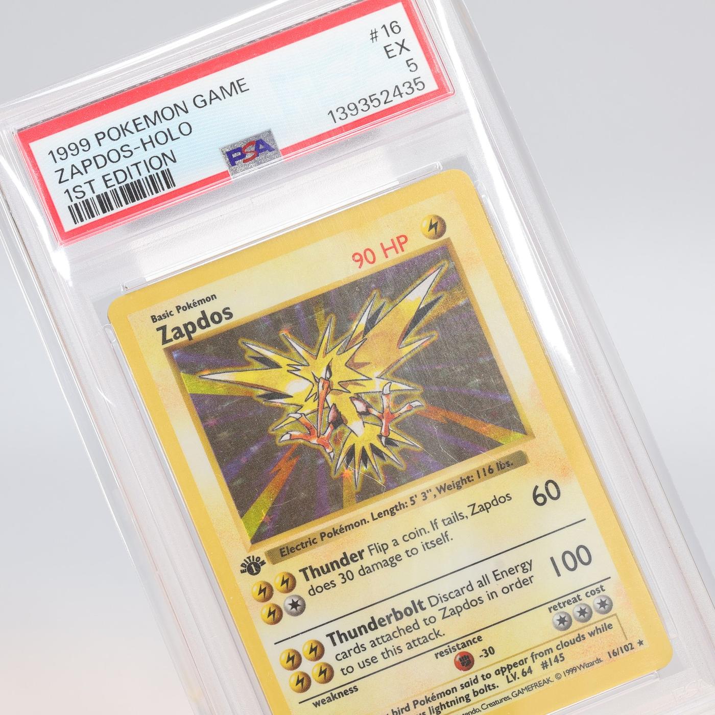 Pokemon TCG – Zapdos 16/102 Base Set Holo Rare 1st Edition – PSA 5 EX