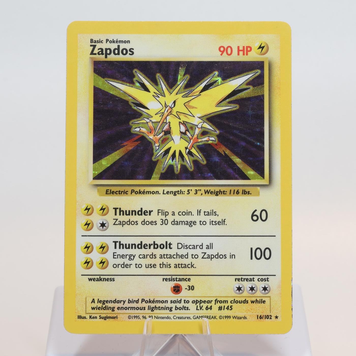 Pokemon TCG Zapdos 16102 Base Set Holo Rare WOTC EXC 168205418499 2