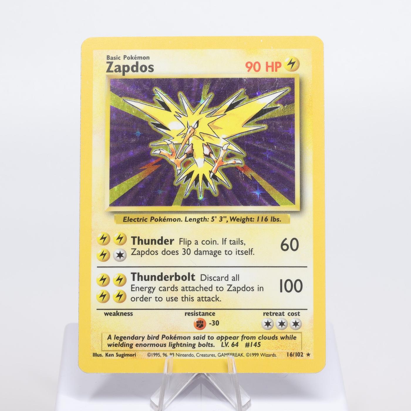 Pokemon TCG Zapdos 16102 Base Set Holo Rare WOTC MP 168220700189 2