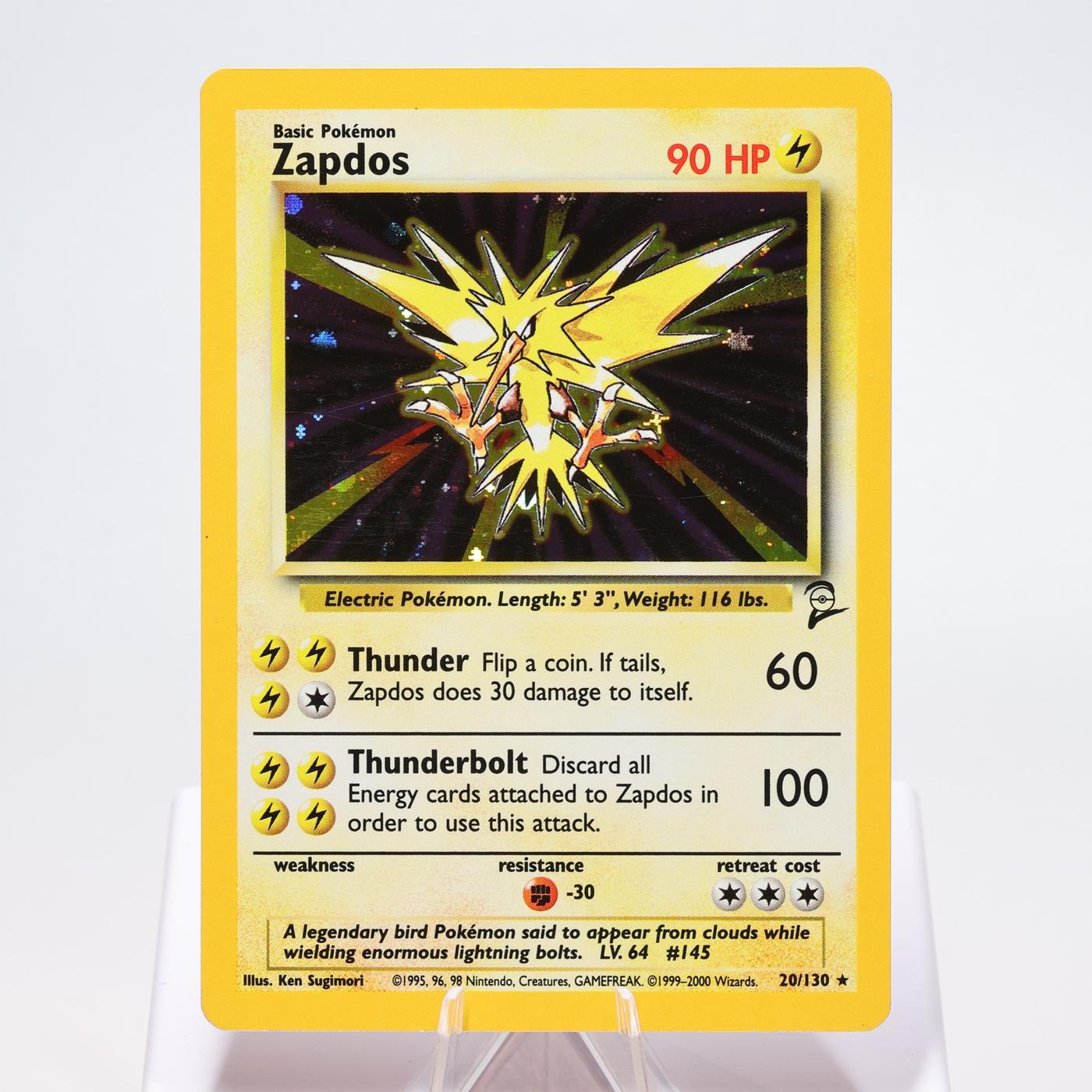 Pokemon TCG Zapdos 20130 Base Set 2 Holo Rare WOTC EXCNM 168334493779 2