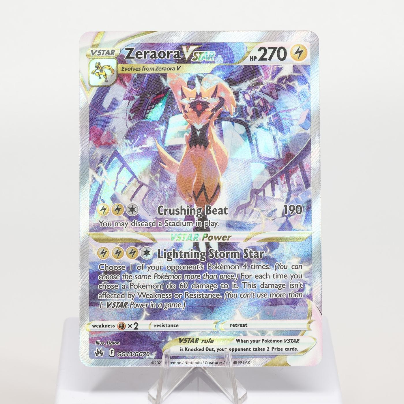 Pokemon TCG Zeraora VSTAR GG43159 Crown Zenith Trainer Gallery WOTC NM 168220700219 2