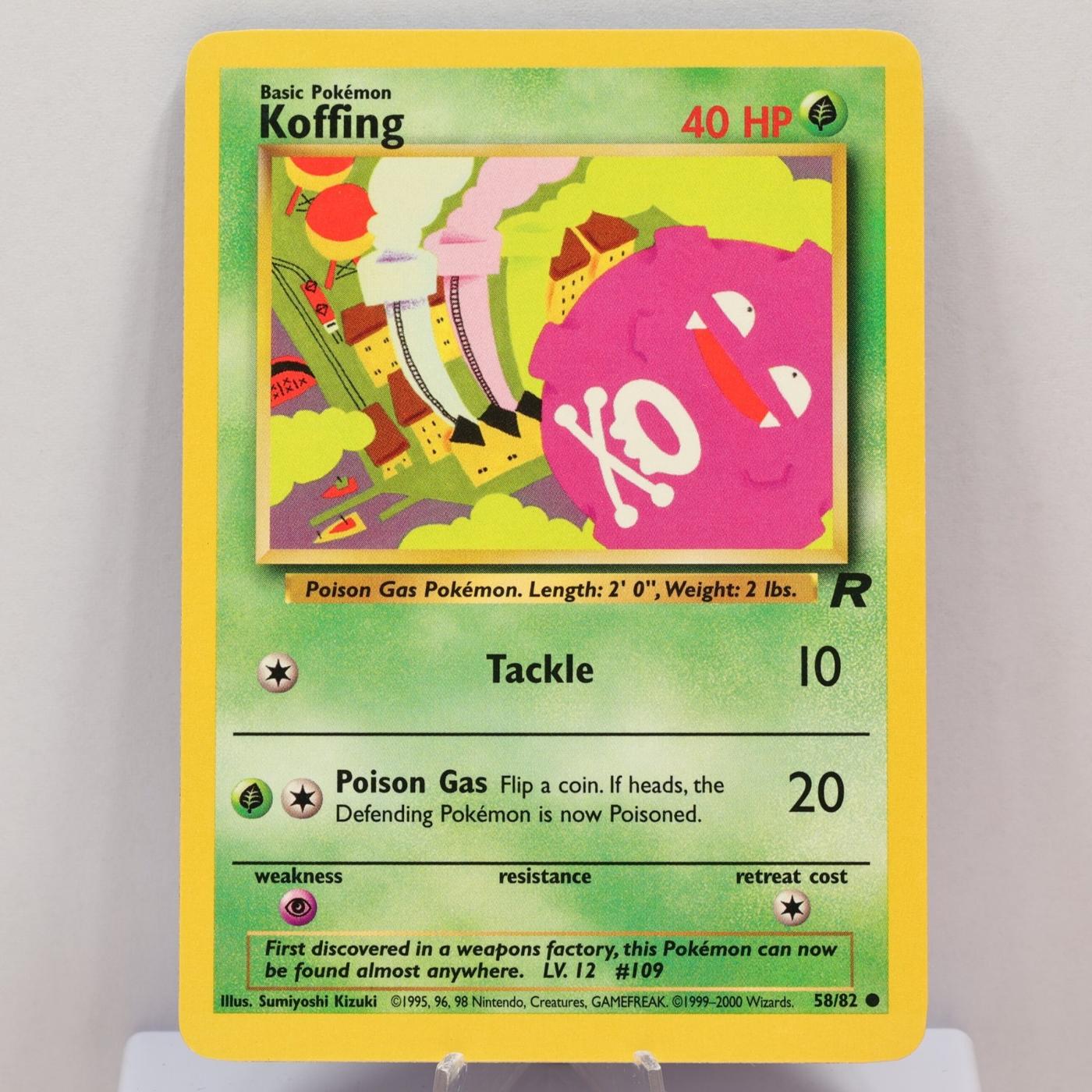 Pokemon TCG - Koffing 58/82 Team Rocket WOTC 2000 - EXC - Indent - photo 2
