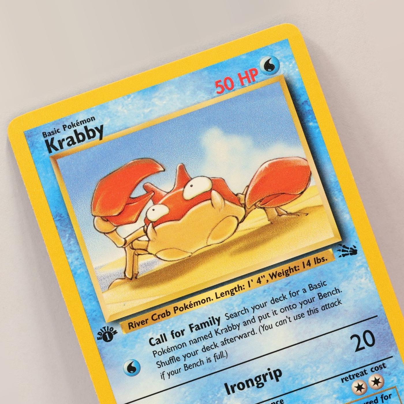 Pokemon TCG – Krabby 51/62 Fossil 1st Edition WOTC 1999 – EXC/NM