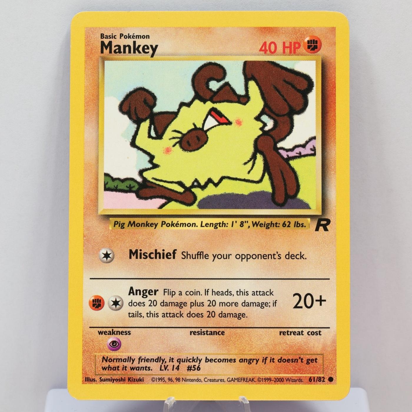Pokemon TCG - Mankey 61/82 Team Rocket WOTC 2000 - EXC/NM - photo 2