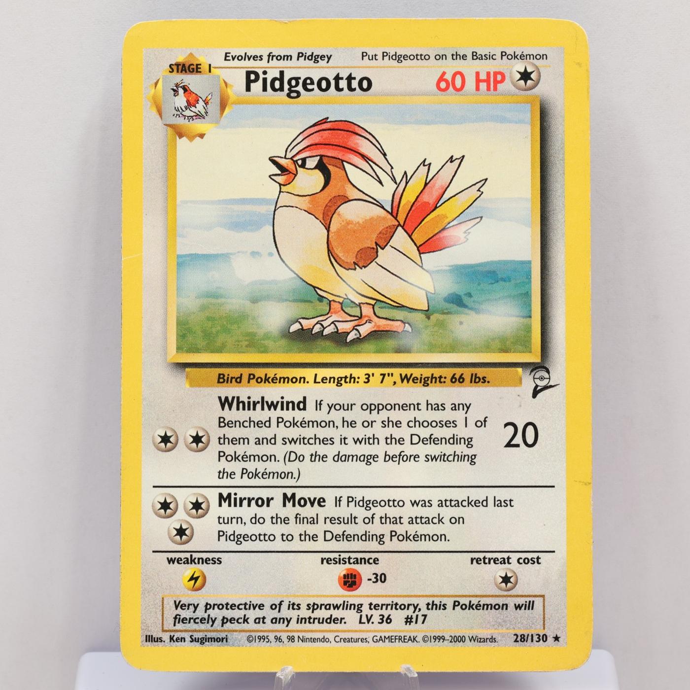 Pokemon TCG - Pidgeotto 28/130 Base Set 2 WOTC 2000 - PL - photo 2