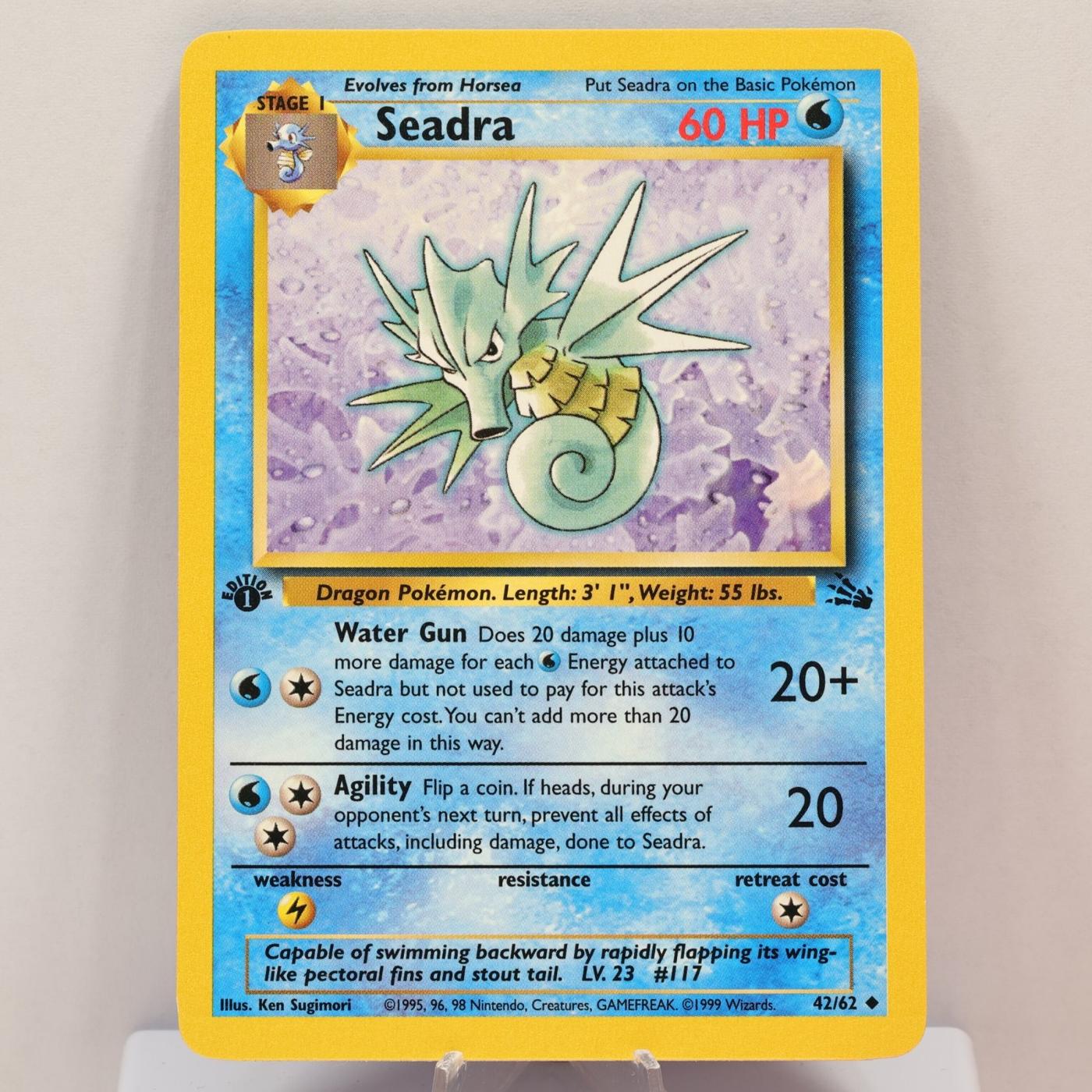 Pokemon TCG - Seadra 42/62 Fossil 1st Edition WOTC 1999 - MP - photo 2