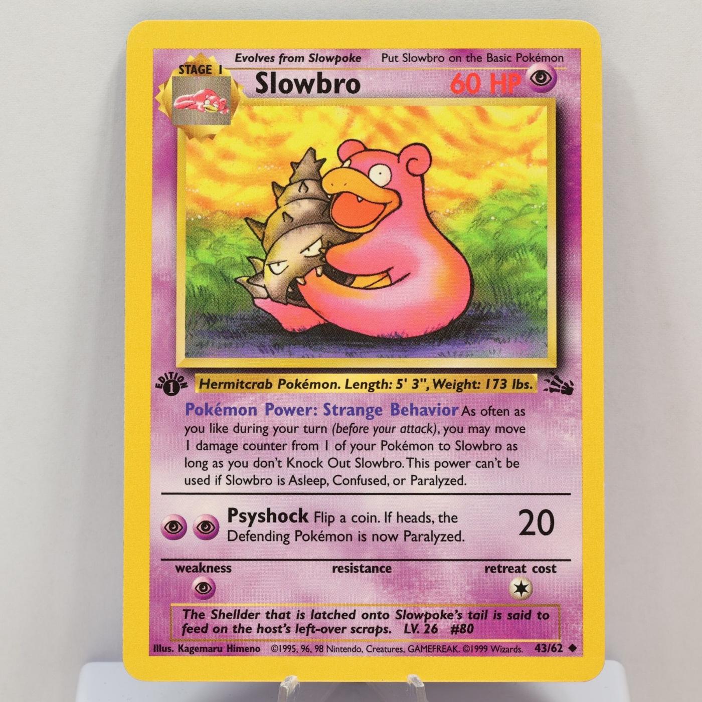 Pokemon TCG - Slowbro 43/62 Fossil 1st Edition WOTC 1999 - NM - photo 2
